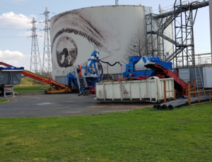 Chantier de curage de digesteur