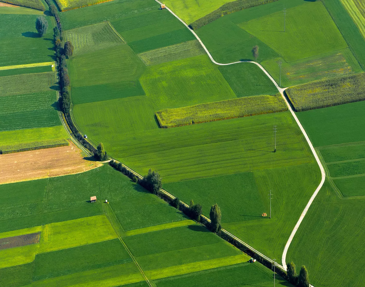 Exploitation agricole vue du ciel