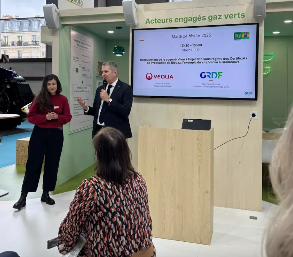 Intervention Veolia sur le stand GRDF/SIA2026